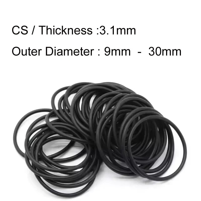 100 PCS NBR rubber O ring Seal Rubber Gaskets CS 3.1mm x OD 9 10 11 12 13 14 15 16 19 20 21 22 23 24 25 26 27 28 29 30mm - | Xingtai Hanze Trading Co., Ltd.
