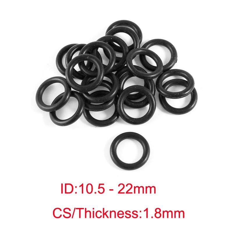 100Pcs NBR Rubber O Ring O - ring Seal Rubber Gasket ID 10.5 11 11.2 11.5 11.8 12 12.5 12.8 13 13.2 13.5 14 15 15.4 22mm X CS1.8mm - | Xingtai Hanze Trading Co., Ltd.