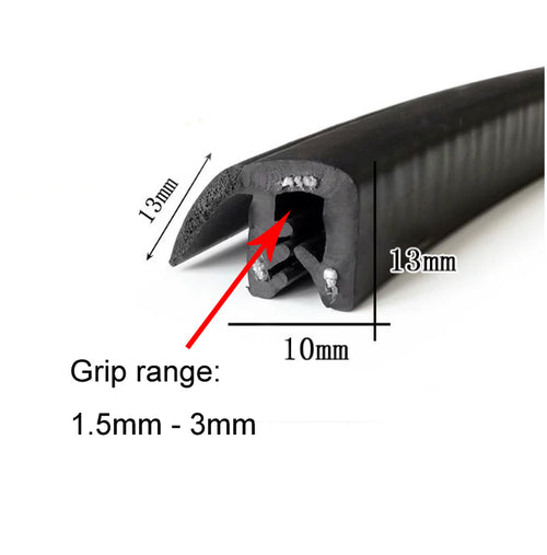 1 Meter U Shaped Rubber Edge Trim Auto Door Seal Strip Car Door Window Truck Noise Proof Auto Door Edge Guard