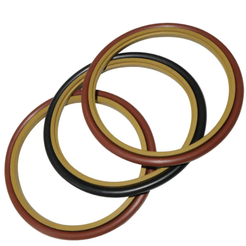 5 PCS STD Step Seal, NBR / FKM O-Ring Filled PTFE Hydraulic Rod Seal for Reciprocating Hydraulic Cylinder, Wear Resistant
