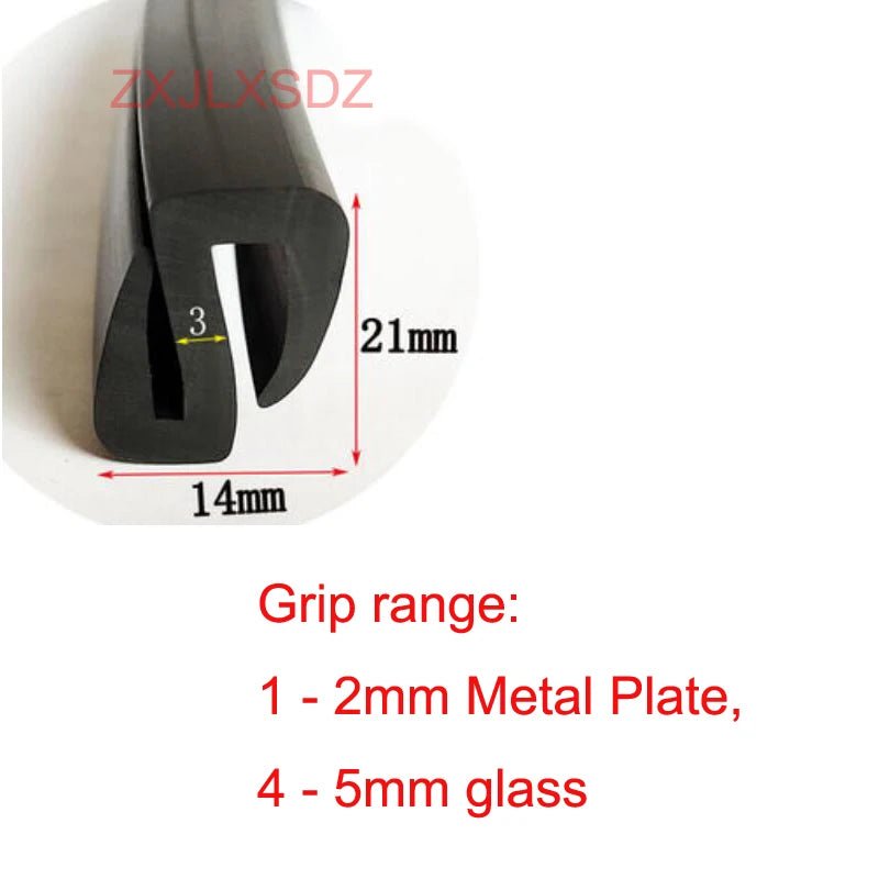 2 Meters S Type Rubber Sealing Strip Glass Shock Absorption Strip Aluminum Profile Caulking Strip - | Xingtai Hanze Trading Co., Ltd.