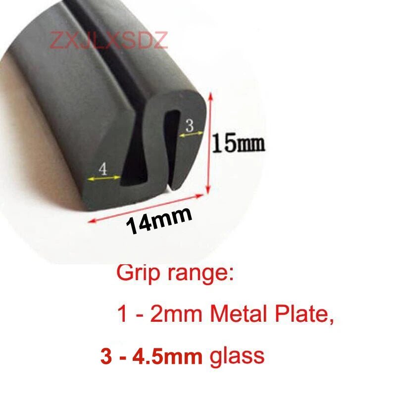 2 Meters S Type Rubber Sealing Strip Glass Shock Absorption Strip Aluminum Profile Caulking Strip - | Xingtai Hanze Trading Co., Ltd.