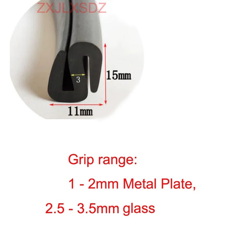 2 Meters S Type Rubber Sealing Strip Glass Shock Absorption Strip Aluminum Profile Caulking Strip - | Xingtai Hanze Trading Co., Ltd.