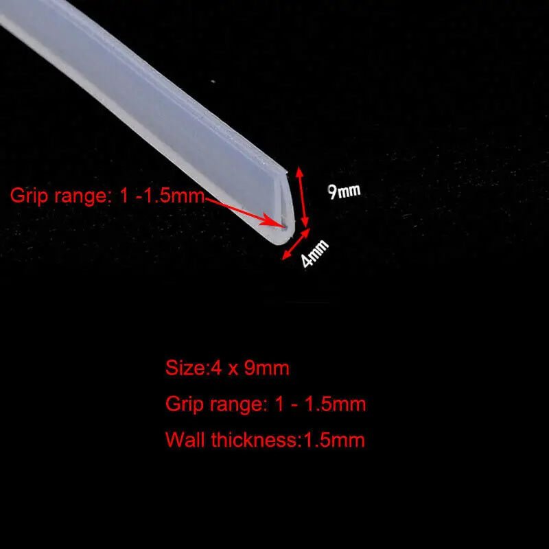 5 Meters U Channel Silicone Rubber Shower Door Glass Sealing Strip Edge Trim Glazing Weatherstrip Edge Guard Furniture Gasket - | Xingtai Hanze Trading Co., Ltd.