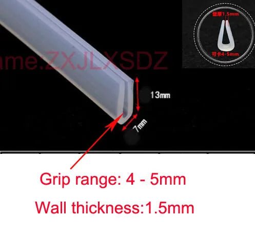 5 Meters U Channel Silicone Rubber Shower Door Glass Sealing Strip Edge Trim Glazing Weatherstrip Edge Guard Furniture Gasket - | Xingtai Hanze Trading Co., Ltd.