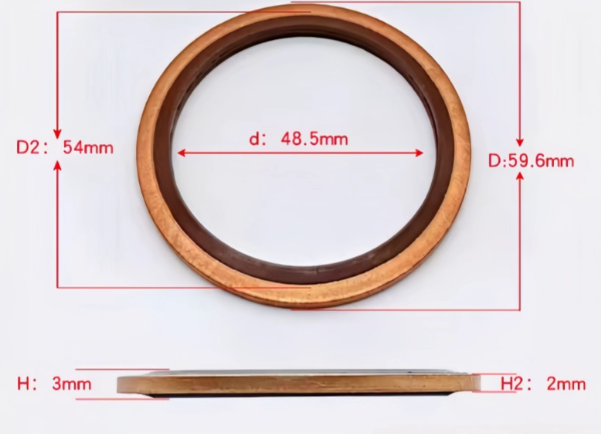 10 PCS M6 - M48 Copper FKM Rubber Bonded Washer Oil Drain Plug Gasket Seal Ring