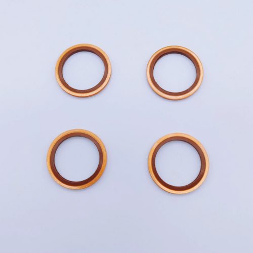 10 PCS M6 - M48 Copper FKM Rubber Bonded Washer Oil Drain Plug Gasket Seal Ring