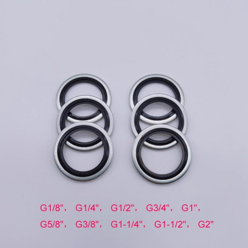 10 PCS Self-Centering Metal Rubber Bonded Washer Gasket Sealing Ring