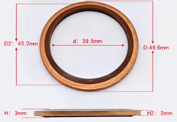 10 PCS M6 - M48 Copper FKM Rubber Bonded Washer Oil Drain Plug Gasket Seal Ring