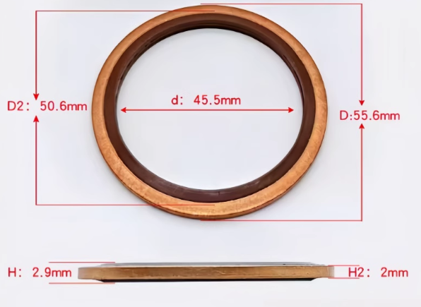10 PCS M6 - M48 Copper FKM Rubber Bonded Washer Oil Drain Plug Gasket Seal Ring