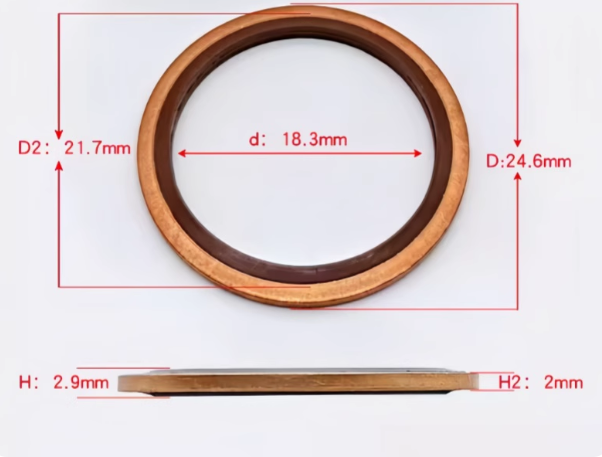 10 PCS M6 - M48 Copper FKM Rubber Bonded Washer Oil Drain Plug Gasket Seal Ring