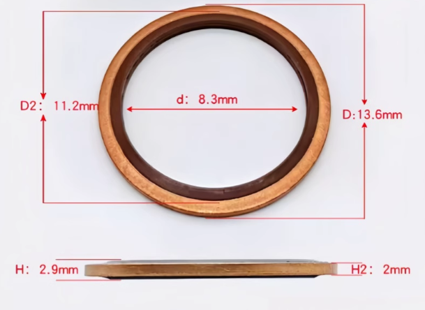 10 PCS M6 - M48 Copper FKM Rubber Bonded Washer Oil Drain Plug Gasket Seal Ring