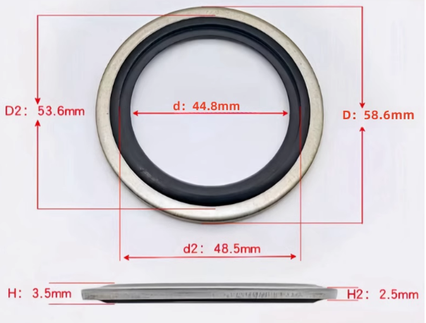 10 PCS Self-Centering Metal Rubber Bonded Washer Gasket Sealing Ring