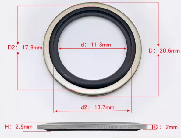 10 PCS Self-Centering Metal Rubber Bonded Washer Gasket Sealing Ring