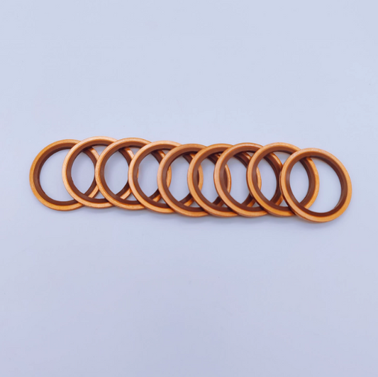 10 PCS M6 - M48 Copper FKM Rubber Bonded Washer Oil Drain Plug Gasket Seal Ring