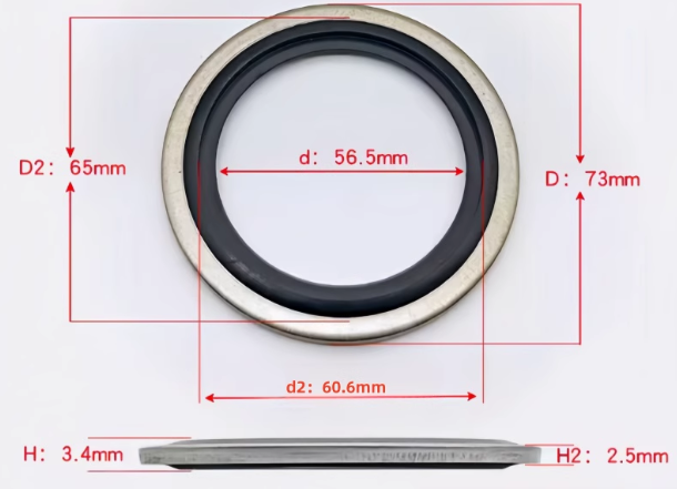 10 PCS Self-Centering Metal Rubber Bonded Washer Gasket Sealing Ring