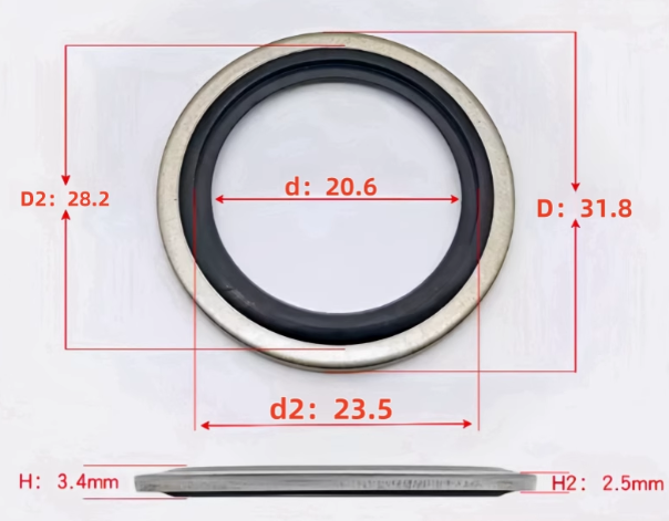 10 PCS Self-Centering Metal Rubber Bonded Washer Gasket Sealing Ring