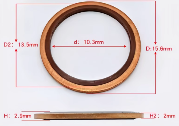 10 PCS M6 - M48 Copper FKM Rubber Bonded Washer Oil Drain Plug Gasket Seal Ring