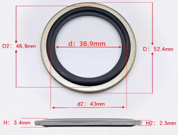 10 PCS Self-Centering Metal Rubber Bonded Washer Gasket Sealing Ring