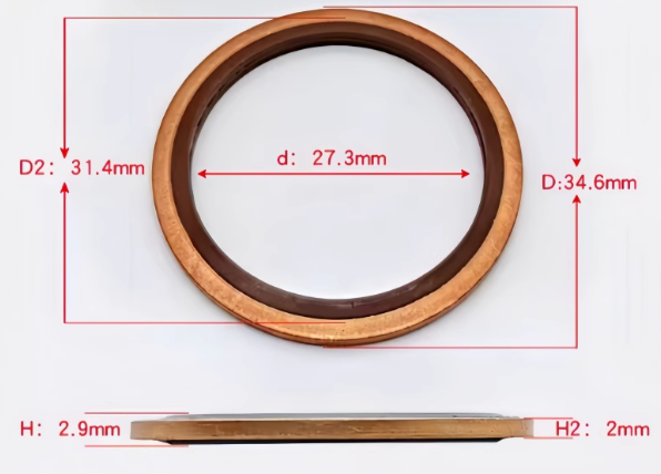 10 PCS M6 - M48 Copper FKM Rubber Bonded Washer Oil Drain Plug Gasket Seal Ring