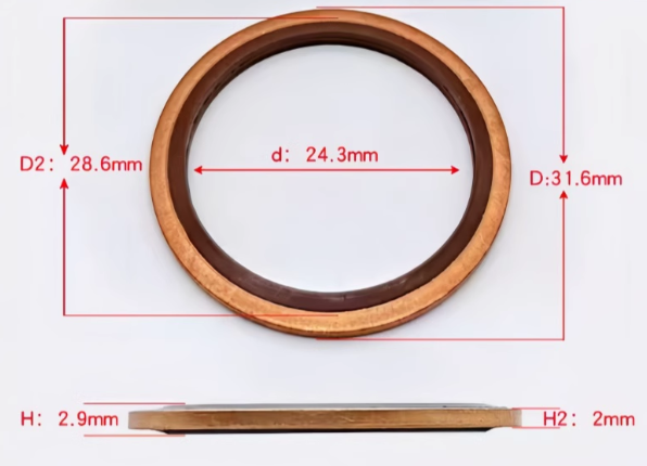 10 PCS M6 - M48 Copper FKM Rubber Bonded Washer Oil Drain Plug Gasket Seal Ring