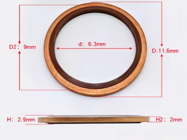 10 PCS M6 - M48 Copper FKM Rubber Bonded Washer Oil Drain Plug Gasket Seal Ring