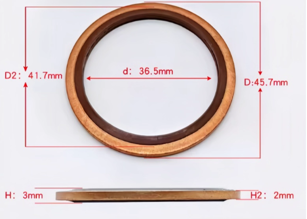 10 PCS M6 - M48 Copper FKM Rubber Bonded Washer Oil Drain Plug Gasket Seal Ring