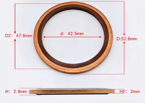 10 PCS M6 - M48 Copper FKM Rubber Bonded Washer Oil Drain Plug Gasket Seal Ring