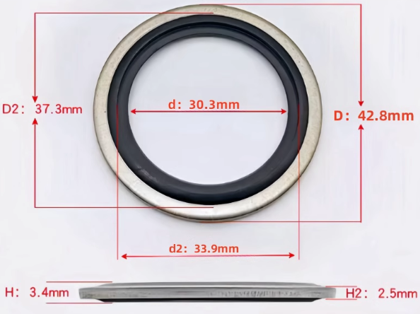 10 PCS Self-Centering Metal Rubber Bonded Washer Gasket Sealing Ring