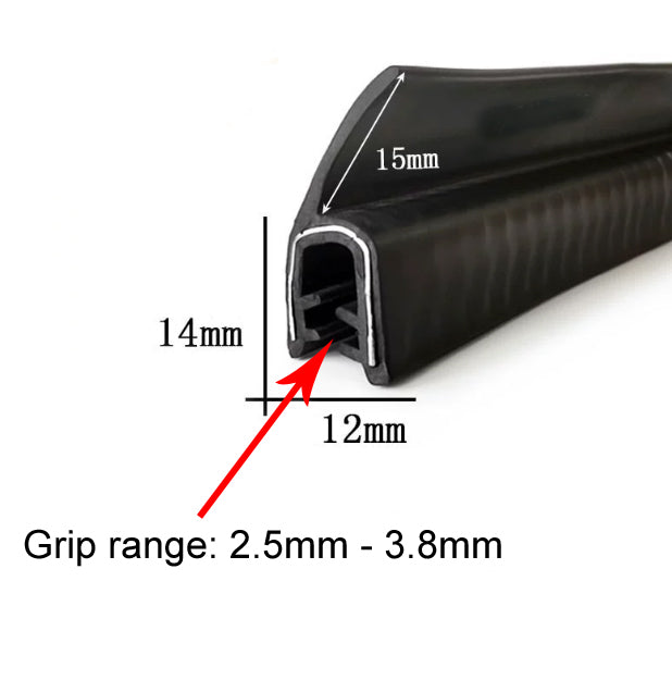 1 Meter U Shaped Rubber Edge Trim Auto Door Seal Strip Car Door Window Truck Noise Proof Auto Door Edge Guard