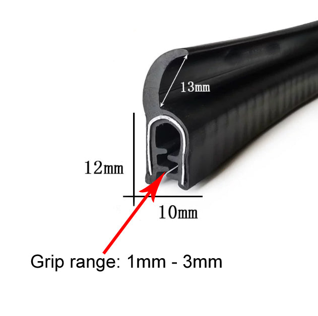 1 Meter U Shaped Rubber Edge Trim Auto Door Seal Strip Car Door Window Truck Noise Proof Auto Door Edge Guard