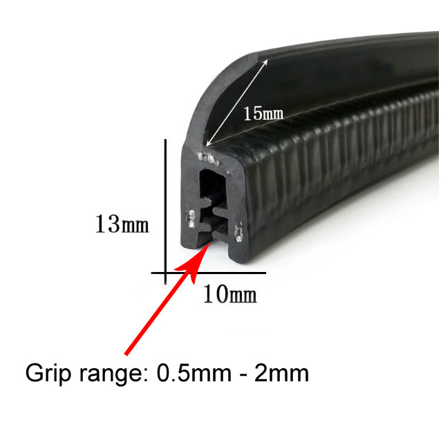 1 Meter U Shaped Rubber Edge Trim Auto Door Seal Strip Car Door Window Truck Noise Proof Auto Door Edge Guard