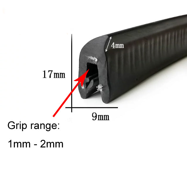 1 Meter U Shaped Rubber Edge Trim Auto Door Seal Strip Car Door Window Truck Noise Proof Auto Door Edge Guard