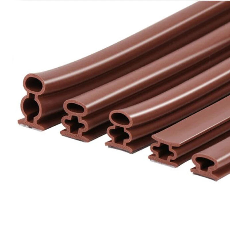 5 Meters Security Door And Window Seals Self Adhesive Silicone Rubber Sealing Strips Door Gaskets