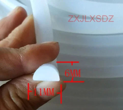 1 Meter D Type Shower Silicone Seal Strip Semicircular Solid Seal Weatherstrip Kitchen Water Retaining Strip