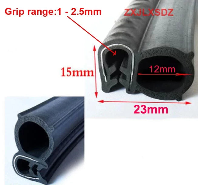 2 Meters Rubber Edge Guard Noise Insulation Car Door Seal Strip Sound Insulation Weatherstrip