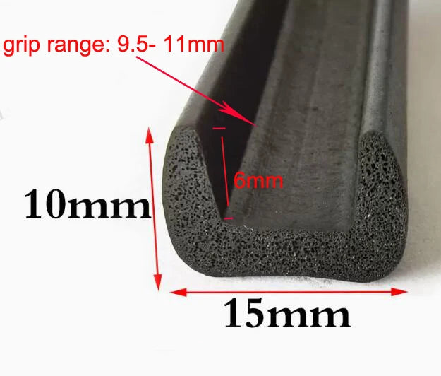 U Type Rubber Foam Sealing Strip Anti-collision Rubber Foam Door Seal Weatherstrip Door Gasket