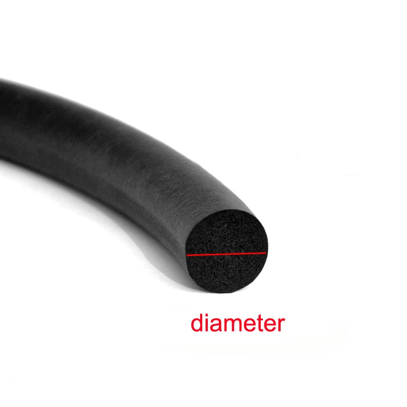 10 Meters Noise Insulation Car Door Protector Rubber Foam Seal Filler Strip Soundproof Foam Weatherstrip Diameter 4mm To 10mm