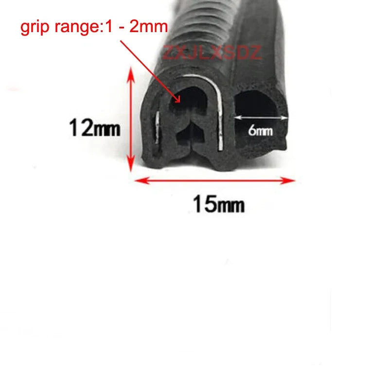 2 Meters Rubber Edge Guard Noise Insulation Car Door Seal Strip Sound Insulation Weatherstrip