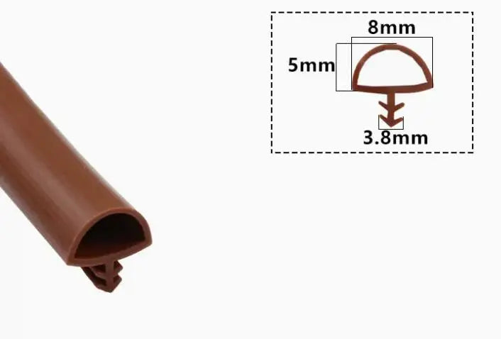 5 Meters door gasket high temperature resistance silicone rubber door window sealing strip weatherstrip caulking strip