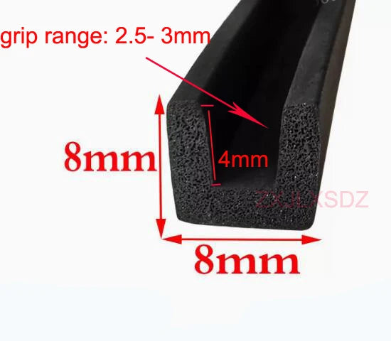 U Type Rubber Foam Sealing Strip Anti-collision Rubber Foam Door Seal Weatherstrip Door Gasket