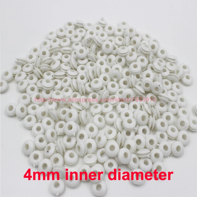 4mm inner diameter double side white color cable seal ring wire hole plug grommet
