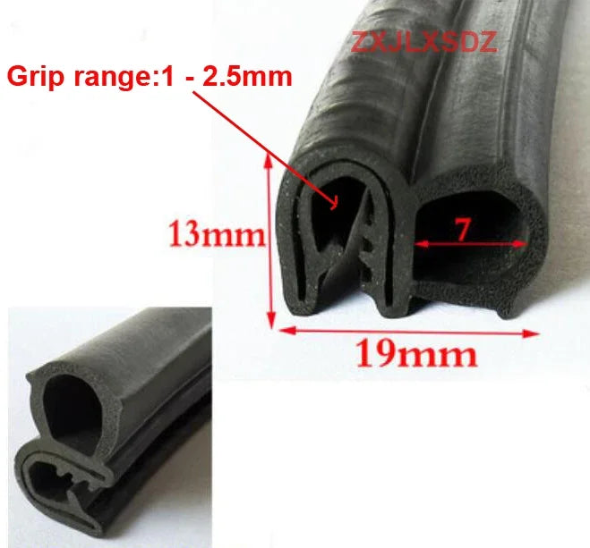 2 Meters Rubber Edge Guard Noise Insulation Car Door Seal Strip Sound Insulation Weatherstrip
