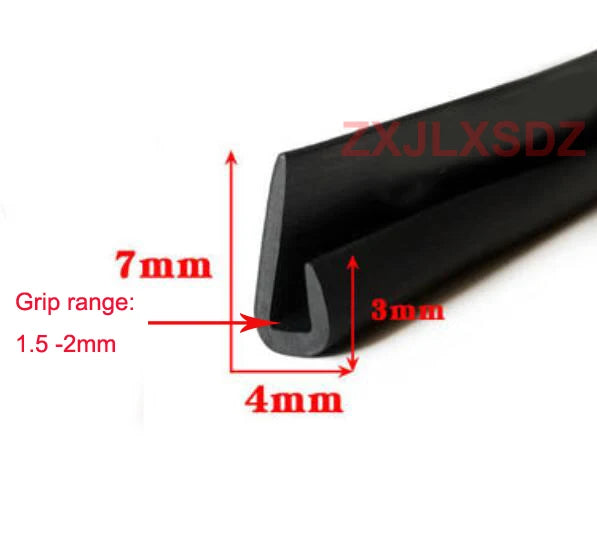 Unequal Edges U-shaped Rubber Edge Trim Sealing Strip Weatherstrip Metal Glass Edge Sealing Protection Strip