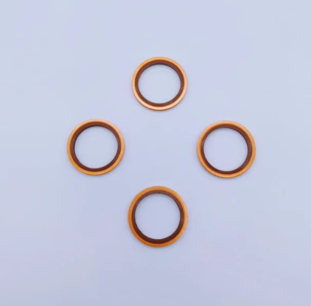 M6 - M48 Copper FKM Rubber Bonded Washer Oil Drain Plug Gasket Seal Ring