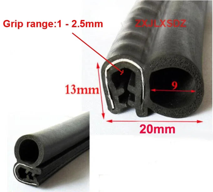 2 Meters Rubber Edge Guard Noise Insulation Car Door Seal Strip Sound Insulation Weatherstrip