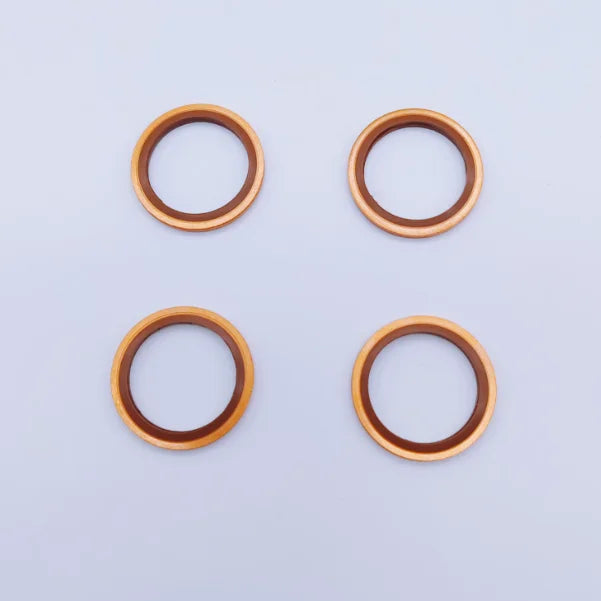 M6 - M48 Copper FKM Rubber Bonded Washer Oil Drain Plug Gasket Seal Ring