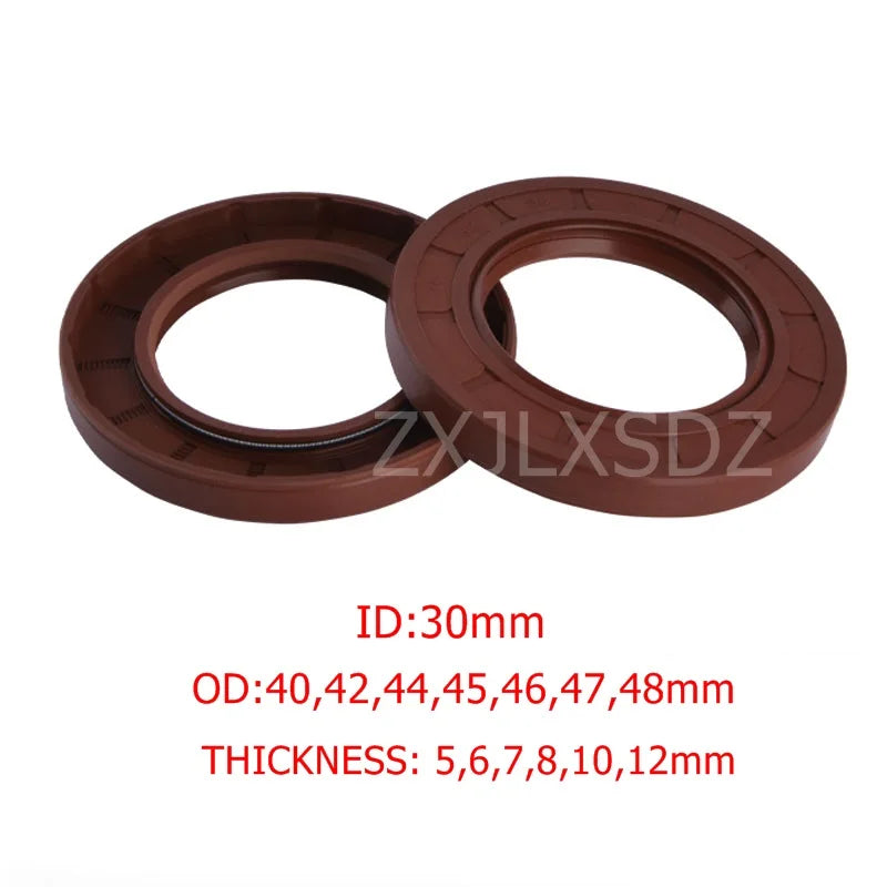FKM Rubber TC Double Lip Oil Seal Gasket 30x40x5/6/7/8/10 30x42x5/6/7/8/10 30x44x7/8/10 30x45x5/7/8/10 30x46x7mm
