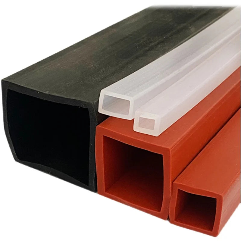 2 Meters Silicone Rubber Square Tube Sleeve High Temperature Resistant Weatherstrip Silicone Rubber Square Sealing Strip