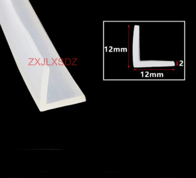 3 Meters L-shaped high temperature resistant silicone rubber edge trim glass door sealing strip weatherstrip edge guard